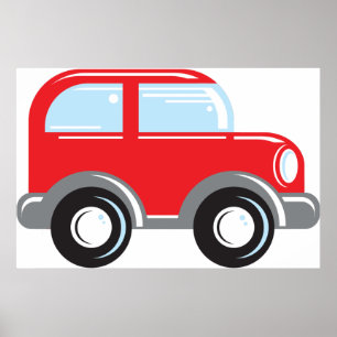 Small Red Car Poster