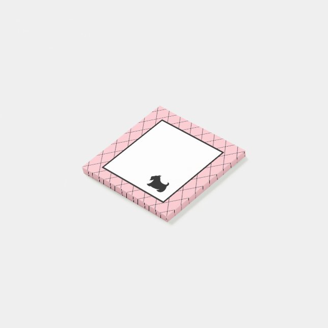 Small Rosa Scottish Terrier Post it Notes Post-it Block (Vinklad)
