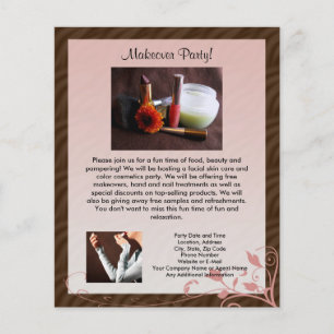 Small Rosa Swirl Cosmetics Party Flyer
