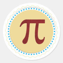 Small Round Pi Stickers Runt Klistermärke