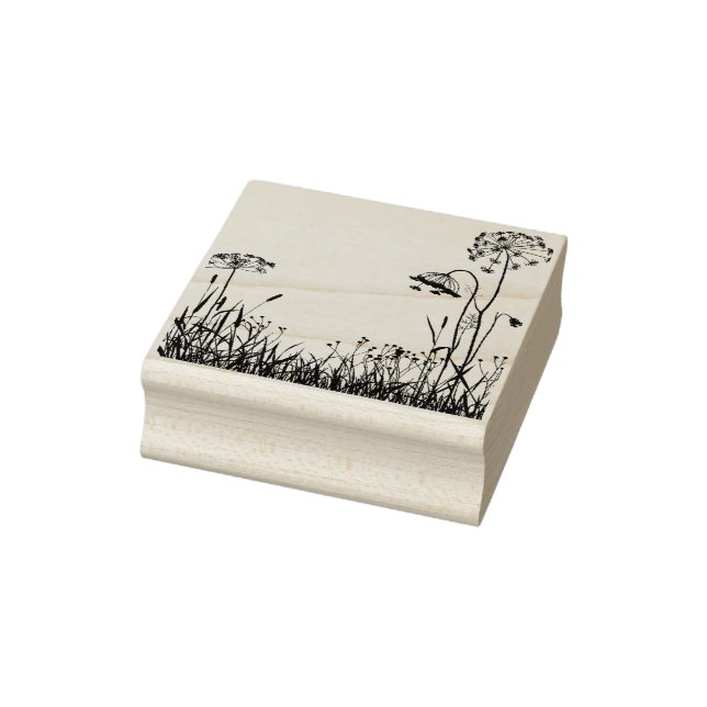 Small Rubber Frimärke - Vild Flowers Meadow Stämpel (Stämpel)