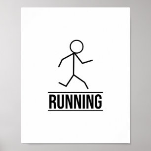 Small Running Stick figur Poster