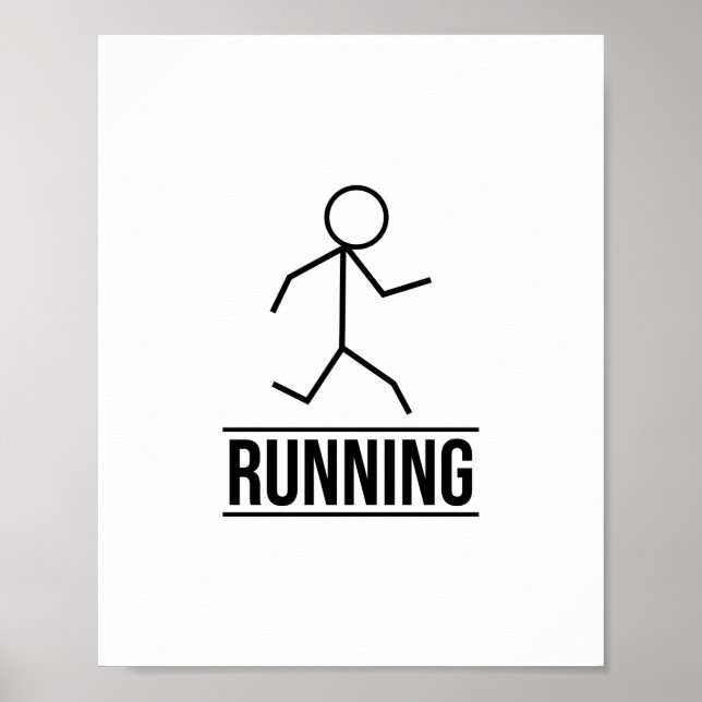 Small Running Stick figur Poster (Framsidan)