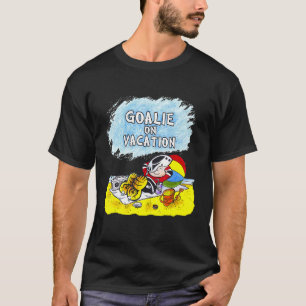 Small Saves Hockey Goalie on Vacation Humor Beach T Shirt