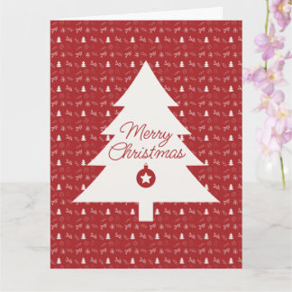 Small-Scale Red & White Christmas Kort