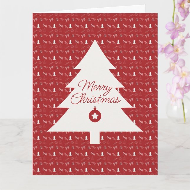 Small-Scale Red & White Christmas Kort (Orkide)