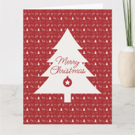 Small-Scale Red & White Christmas Kort