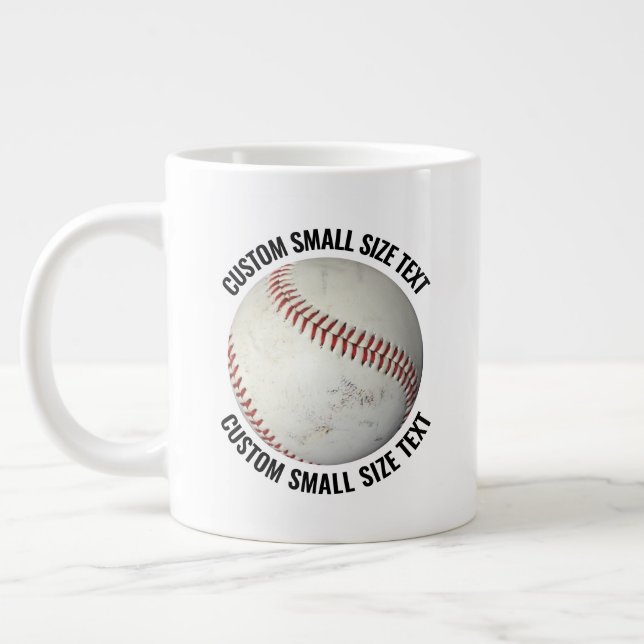 Small Size Personalized Text Baseball Custom Jumbo Mugg (Vänster)