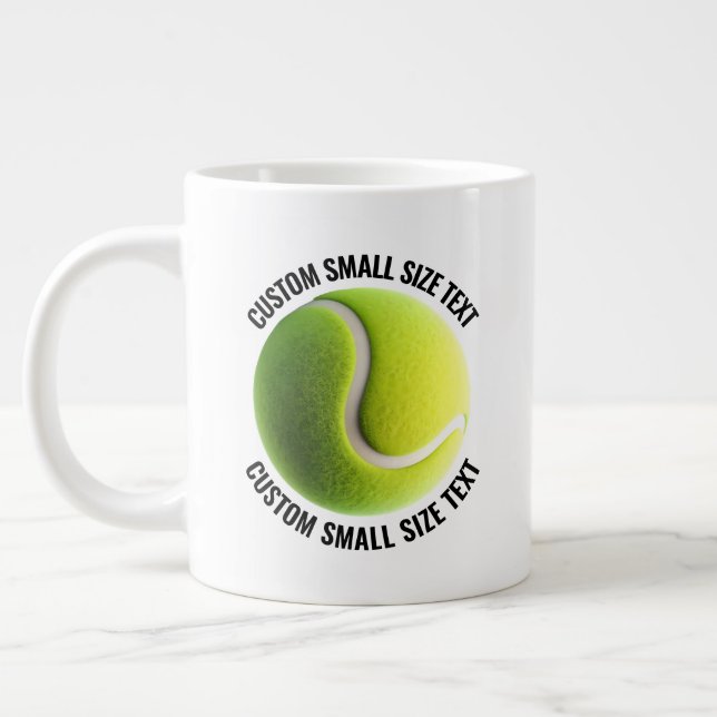 Small Size Personalized Text Tennis Ball Custom Jumbo Mugg (Vänster)
