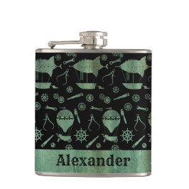 Small Steampunk Verdigris Airship Theme Anpassning Fickplunta