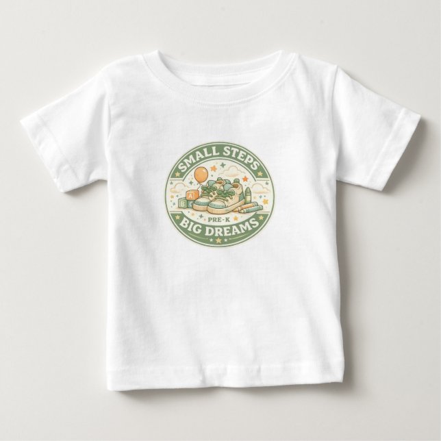 Small Steps Big Dreams Pre-K T Shirt (Framsida)