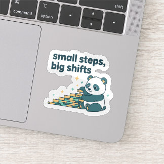 Small Steps Big Shifts Sticker  Motivational Panda Klistermärken