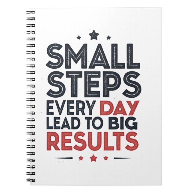 Small Steps Every Day Lead – Motivational Quote De Anteckningsbok (Framsidan)