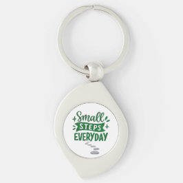 Small Steps Everyday Motivational Keychain Swirl Silverfärgad Nyckelring