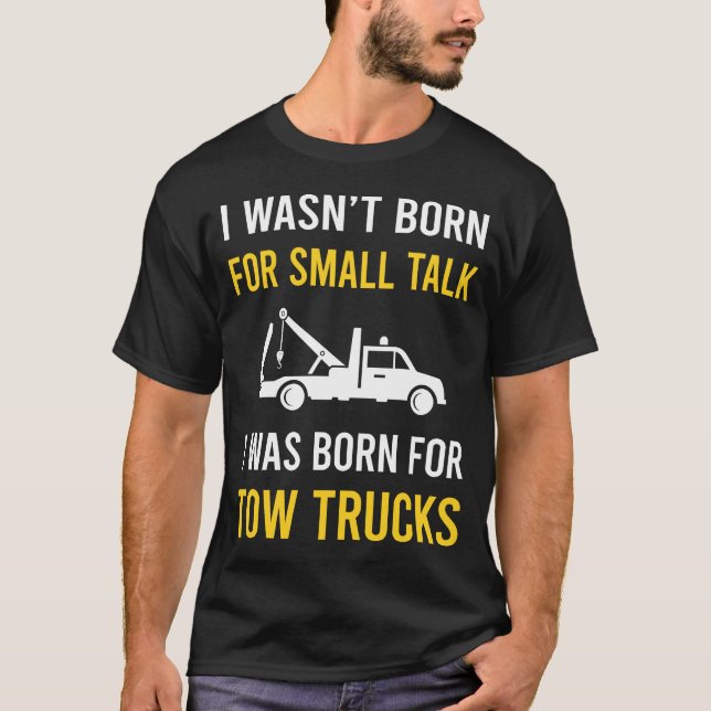 Small Talk Tow Lastbil Lastbilar T Shirt (Framsida)