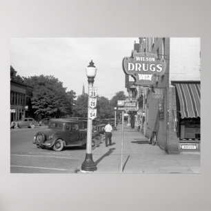 Small Town Solitude, 1930s Poster