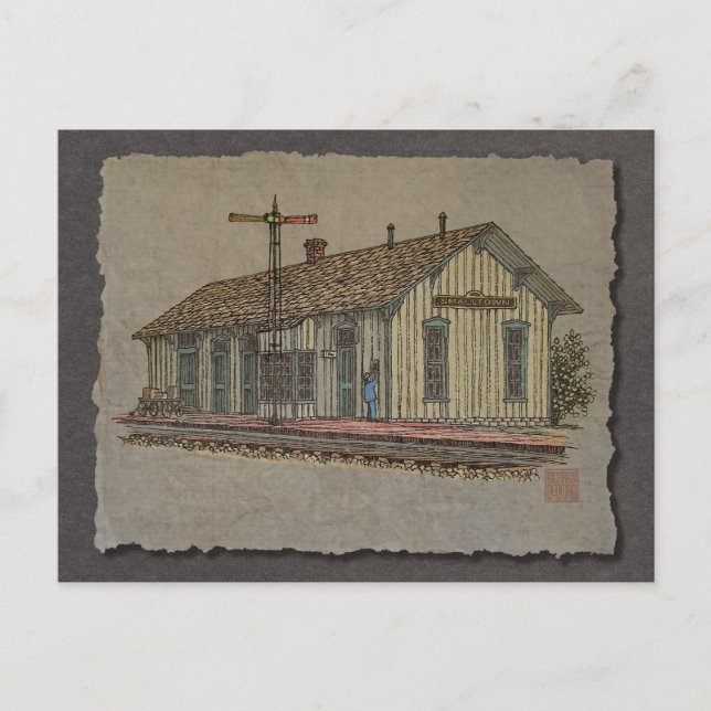 Small Town Tåg Station Vykort (Framsida)