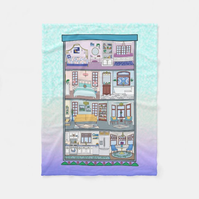 Small Ull Dollhouse Blanket - 30 x 40 Fleecefilt (Framsidan)