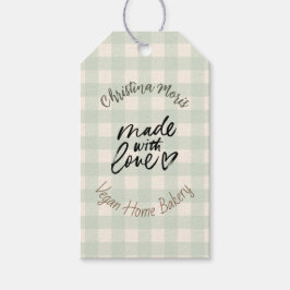 Small Vegan Home Bakery Made with love Pattern Presentetikett