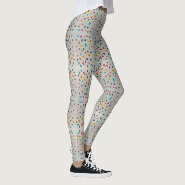 Small Watercolor Hearts Leggings  (Höger)