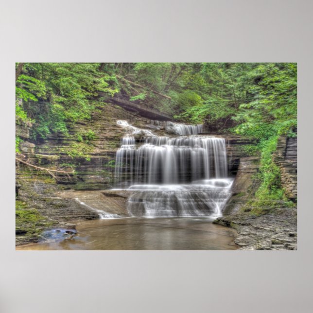 Small Waterfall, Buttermilk Falls State Park, NY Poster (Framsidan)