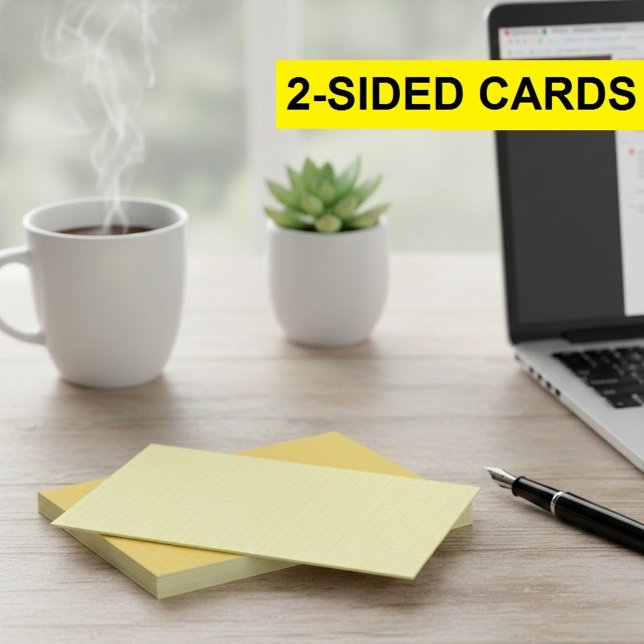 Small Yellow Grid Graph Paper Note Cards (Squares) Anteckningskort (yellow graph cards, small grid index, mini math cards, engineering note cards)