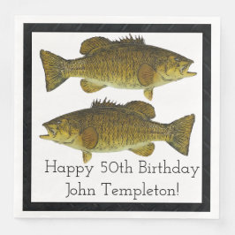 Smallmouth Bass Fishing Sports Birthday 50 Pappersservett
