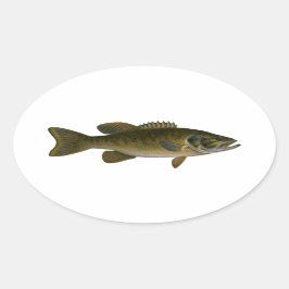 Smallmouth Bass-Logotyp Ovalt Klistermärke