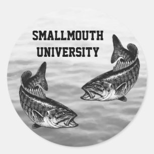 Smallmouth Universiteten - Bass Fishing Runt Klistermärke