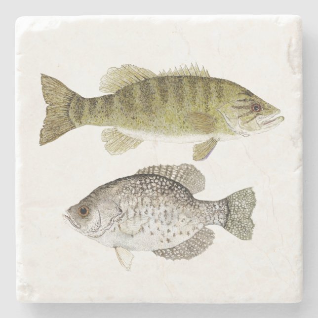 Smallmouthbas och Crappiekustfartyg Stenunderlägg (Framsidan)