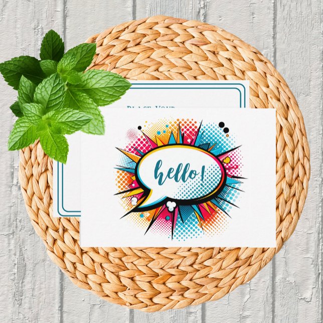 Smalplatta konsthantverk "Hej" Anteckningskort (Skapare uppladdad)