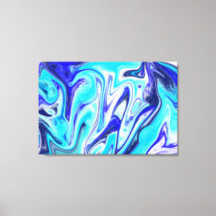 Smält blått Marble Fluid Art Canvastryck