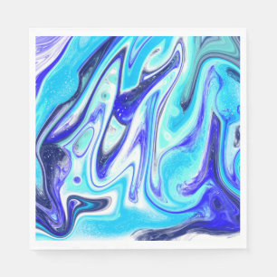 Smält blått Marble Fluid Art Pappersservett
