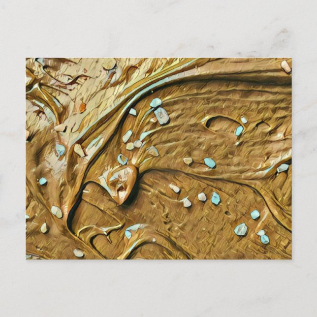 Smält chokladglass tårta strössel vykort (Framsida)