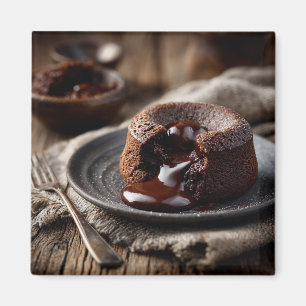 Smält chokladlavadessertkonst magnet