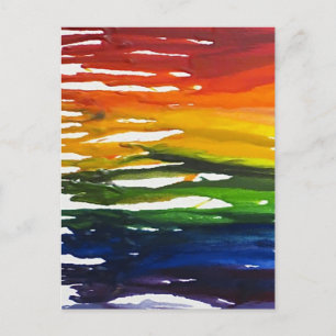 Smält Crayon på canvass Vykort