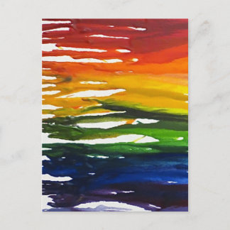 Smält Crayon på canvass Vykort