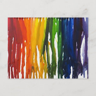 Smält Crayon på canvass Vykort