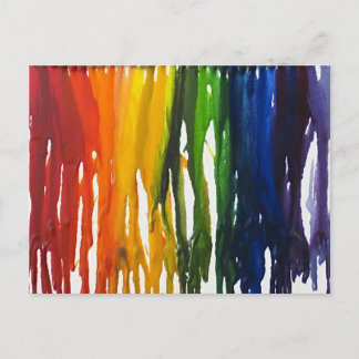 Smält Crayon på canvass Vykort