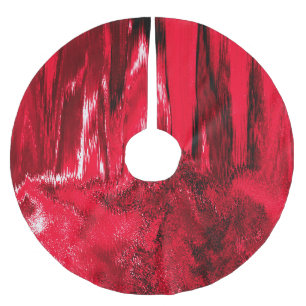 Smält Glitch Red Julgransmatta Borstad Polyester