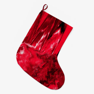 Smält Glitch Red Stor Julstrumpa