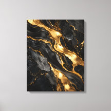 Smält Guld Genom Svart Marmor