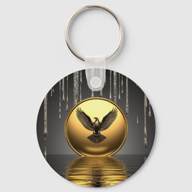 🦅 Smält Guldörn Kraftanhängare Charm 🦅 Nyckelring (Framsida)