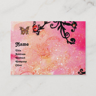 SMÄLT I SPARKLAR, ROSA,SVART SVART MONOGRAM VISITKORT