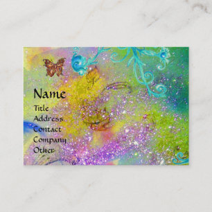 SMÄLT I SPARKLAR,VIOLET BLUE SWIRLS MONOGRAM VISITKORT