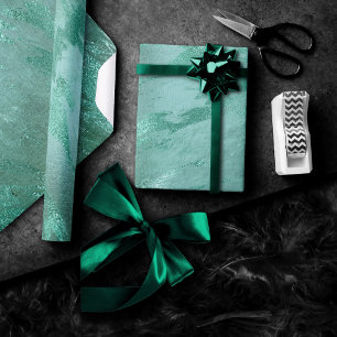 Smält Jade   Smaragdgrön Lyxig Marmor Presentpapper