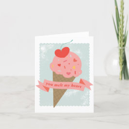 Smält mitt hjärta Ice Cream Valentine Card Tack Kort