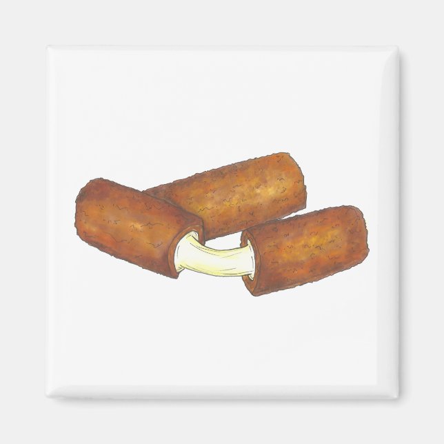 Smält Mozzarella Cheese Sticks Junk Food Foodie Magnet (Framsidan)