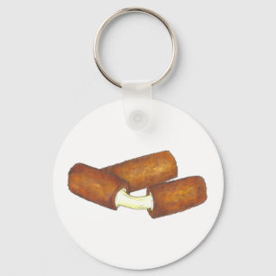 Smält Mozzarella Cheese Sticks Junk Food Foodie Nyckelring
