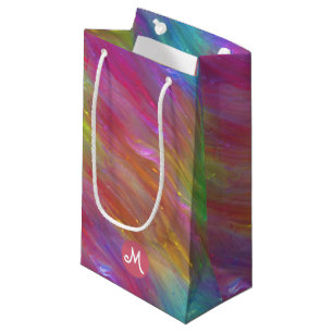 Smält regnbågsglas, monogram gift-säck